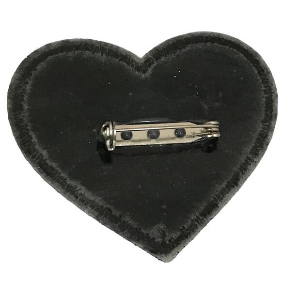 Glittered Gold Heart Patch/ Pin - Picture 2 of 3